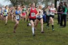 H. Knowles-Jones (Warrington) leads soon after the start of the under-17s womens Northern Cross Country Champs, Knowsley Safari Park. Photo: David T. Hewitson/Sports for All Pics
